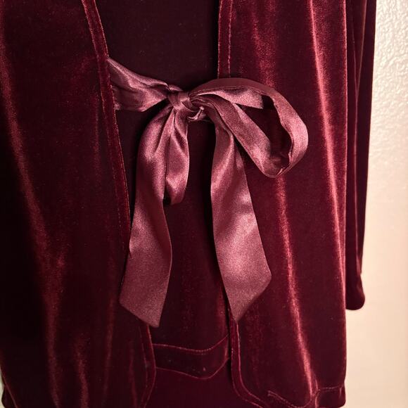 Y2K Burgundy Velvet Set – Notations Top S & Sense Pants Altered S (Let Out to L) - Picture 4 of 11
